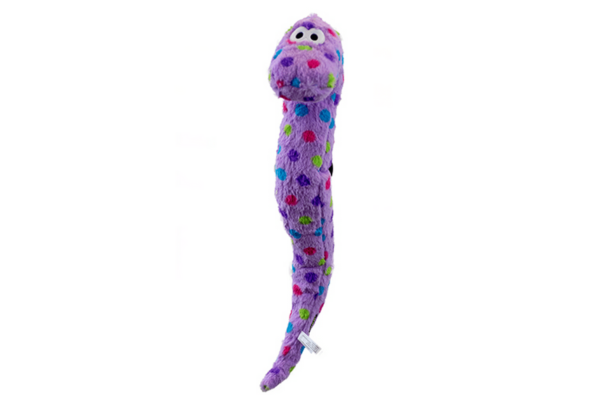 purple snake large chuckles dog toy
