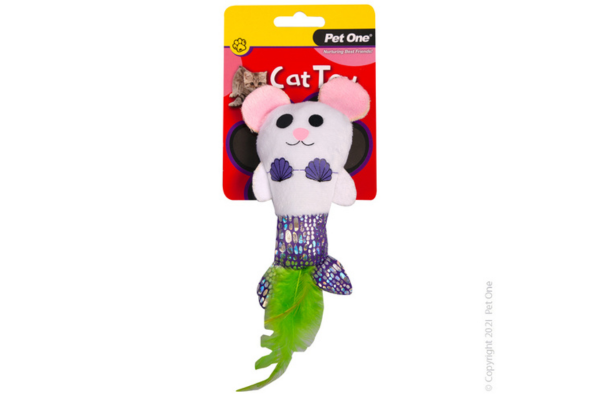 Pet cat toy mouse mermaid plush