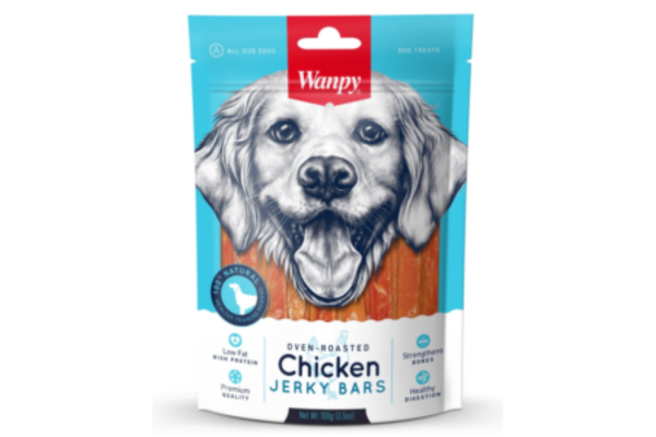 Wanpy dog treat chicken jerky bars