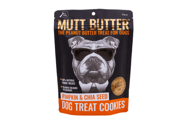Mutt butter nz pumpkin and chia natural dog cookies for puppies