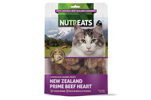 Nutreats cat beef heart natural dried treats nz