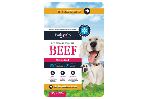 Bailey and co freeze dried beef training treats nz dog
