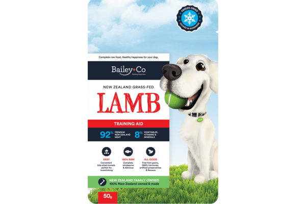 Bailey and co freeze dried dog training lamb treats nz