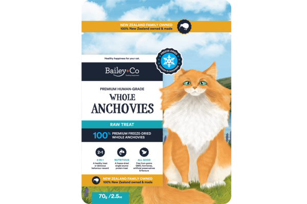 Bailey and co whole anchovy cat treats nz