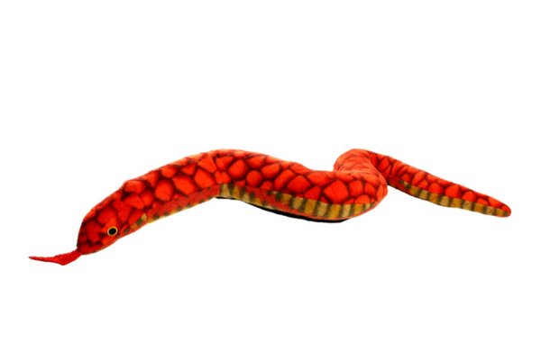 Scarlett plush tuffy snake for tough chewers who destroy everything. Dog toy puppy enrichment entertainment