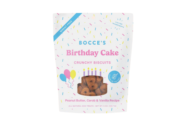 Bocces birthday cake treat biscuits for dogs, celebrate your pups birthday present special occasion nz gift