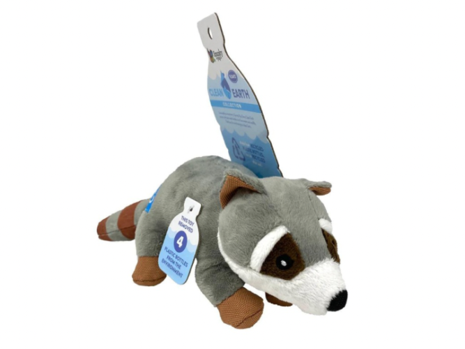 Recycled floatable dog and puppy plush toy that floats in water eco friendly